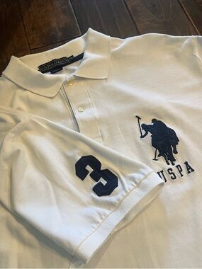 Men’s U.S. White Polo Assn Big Pony Logo Polo Shirt Navy Blue Pony Size 3XL NWOT